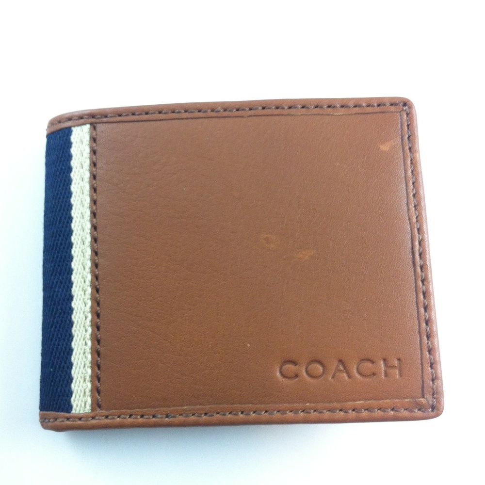 Coach Men’s Heritage Web Leather Slim Billfold